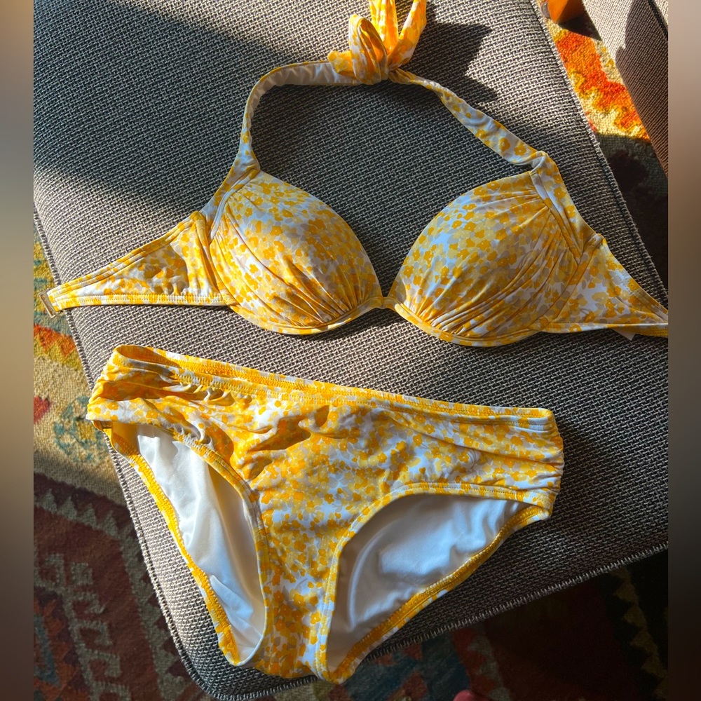Michael Kors Yellow Floral Bikini Set